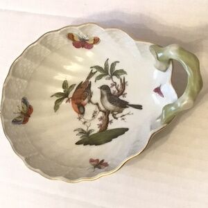 Rare Herend ROTHSCHILD Handled Shell Trinket Dish #7715/RO